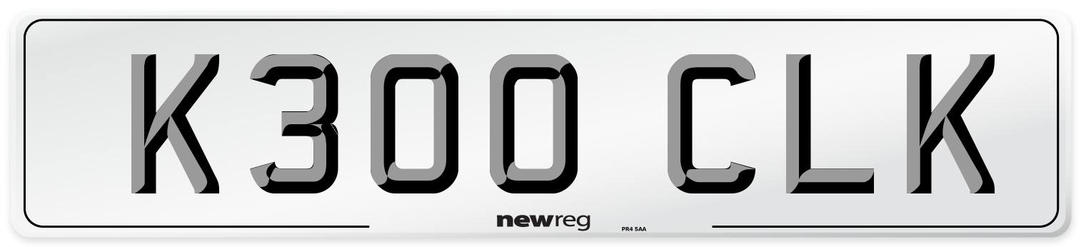 K300 CLK Number Plate from New Reg
